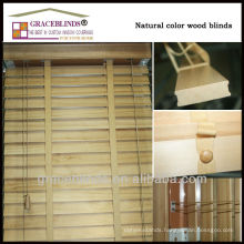 UV coating wood slats , coordination valance, cloth tapes 50mm bass wood blinds